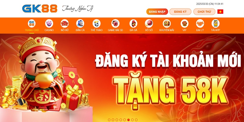 Thông tin về khuyến mãi đăng ký tài khoản nhận 58K